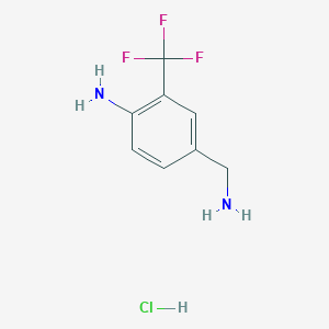 molecular formula C8H10ClF3N2 B1382079 4-(Aminomethyl)-2-(trifluoromethyl)aniline Hydrochloride CAS No. 1196702-79-0