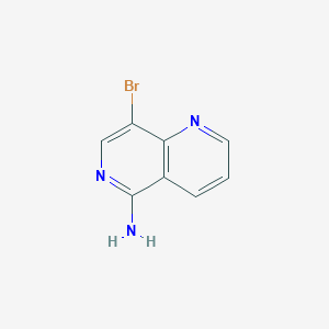 molecular formula C8H6BrN3 B1382080 8-溴-1,6-萘啶-5-胺 CAS No. 1820686-20-1