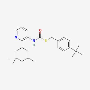 Carbonimidothioic acid, 3-pyridinyl-, S-((4-(1,1-dimethylethyl)phenyl)methyl) O-(3,3,5-trimethylcyclohexyl) ester