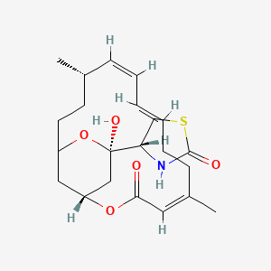 molecular formula C22H31NO5S B13820854 (4R)-4-[(1R,4Z,8E,10Z,12S,17R)-17-hydroxy-5,12-dimethyl-3-oxo-2,16-dioxabicyclo[13.3.1]nonadeca-4,8,10-trien-17-yl]-1,3-thiazolidin-2-one 