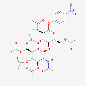 molecular formula C32H41N3O18 B13820904 4-Nitrophenyl 2-acetamido-4-O-(2-acetamido-3,4,6-tri-O-acetyl-2-deoxy-b-D-glucopyranosyl)-3,6-di-O-acetyl-2-deoxy-b-D-glucopyranoside 