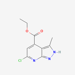 molecular formula C10H10ClN3O2 B1382091 ethyl 6-chloro-3-methyl-1H-pyrazolo[3,4-b]pyridine-4-carboxylate CAS No. 1429171-52-7