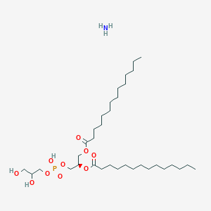 molecular formula C34H70NO10P B13820917 (2R)-3-(((2,3-Dihydroxypropoxy)(hydroxy)phosphoryl)oxy)propane-1,2-diyl ditetradecanoate, ammonia salt 