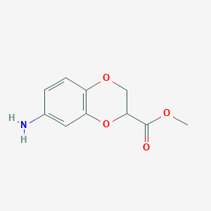 molecular formula C10H11NO4 B13820926 1,4-Benzodioxin-2-carboxylicacid,7-amino-2,3-dihydro-,methylester(9CI) 