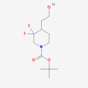 molecular formula C12H21F2NO3 B1382097 tert-Butyl 3,3-difluoro-4-(2-hydroxyethyl)piperidine-1-carboxylate CAS No. 1334415-93-8