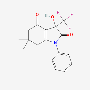 3-hydroxy-6,6-dimethyl-1-phenyl-3-(trifluoromethyl)-3,5,6,7-tetrahydro-1H-indole-2,4-dione