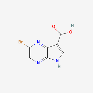 molecular formula C7H4BrN3O2 B1382098 2-bromo-5H-pyrrolo[2,3-b]pyrazine-7-carboxylic acid CAS No. 1422772-78-8