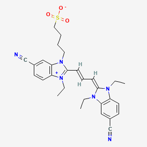 1H-Benzimidazolium,6-cyano-2-[3-(5-cyano-1,3-diethyl-1,3-dihydro-2H-benzimidazol-2-ylidene)-1-propen-1-yl]-1-ethyl-3-(4-sulfobutyl)-,inner salt