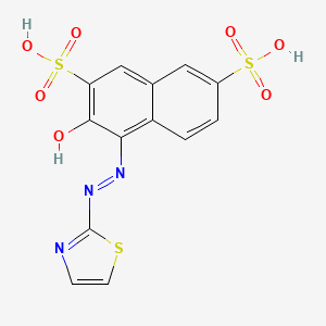 molecular formula C13H9N3O7S3 B13821081 3-Oxo-4-[2-(1,3-thiazol-2-yl)hydrazinylidene]-3,4-dihydronaphthalene-2,7-disulfonic acid CAS No. 2172-27-2