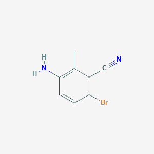 molecular formula C8H7BrN2 B1382111 3-Amino-6-bromo-2-methylbenzonitrile CAS No. 1459253-66-7