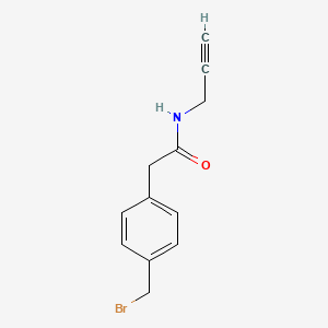 molecular formula C12H12BrNO B1382114 4-bromomethyl-N-propargyl-phenylacetamide CAS No. 1437749-53-5