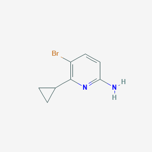 molecular formula C8H9BrN2 B1382115 5-Bromo-6-cyclopropylpyridin-2-amine CAS No. 1534378-01-2