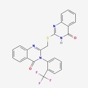 molecular formula C24H15F3N4O2S B13821163 2-[(4-oxo-1H-quinazolin-2-yl)sulfanylmethyl]-3-[2-(trifluoromethyl)phenyl]quinazolin-4-one CAS No. 331253-90-8