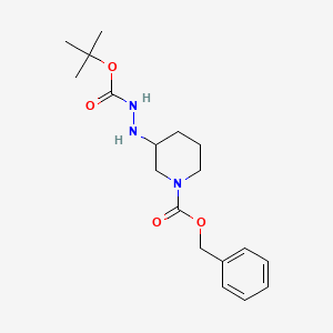 molecular formula C18H27N3O4 B1382120 Benzyl 3-(2-(tert-butoxycarbonyl)hydrazinyl)piperidine-1-carboxylate CAS No. 1284940-16-4
