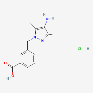 3-[(4-Amino-3,5-dimethyl-1H-pyrazol-1-yl)methyl]benzoic acid hydrochloride