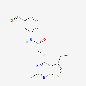 N-(3-acetylphenyl)-2-(5-ethyl-2,6-dimethylthieno[2,3-d]pyrimidin-4-yl)sulfanylacetamide