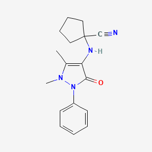 1-[(1,5-Dimethyl-3-oxo-2-phenylpyrazol-4-yl)amino]cyclopentane-1-carbonitrile