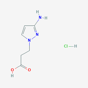 molecular formula C6H10ClN3O2 B1382136 3-(3-Amino-1H-pyrazol-1-yl)propanoic acid hydrochloride CAS No. 1432031-89-4