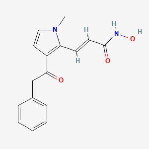 molecular formula C16H16N2O3 B13821437 (E)-N-hydroxy-3-[1-methyl-3-(2-phenylacetyl)pyrrol-2-yl]prop-2-enamide 