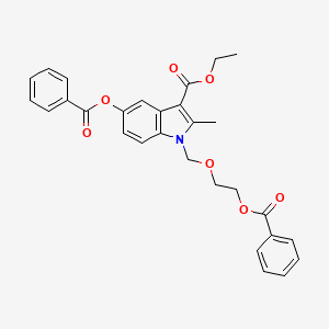 molecular formula C29H27NO7 B13821464 ethyl 2-methyl-5-[(phenylcarbonyl)oxy]-1-({2-[(phenylcarbonyl)oxy]ethoxy}methyl)-1H-indole-3-carboxylate 