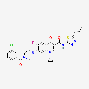 7-{4-[(3-chlorophenyl)carbonyl]piperazin-1-yl}-1-cyclopropyl-6-fluoro-4-oxo-N-[(2E)-5-propyl-1,3,4-thiadiazol-2(3H)-ylidene]-1,4-dihydroquinoline-3-carboxamide