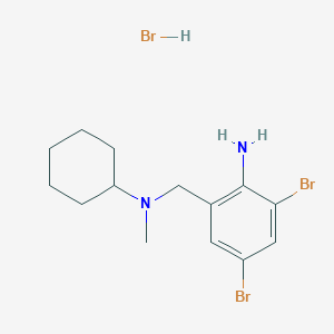 molecular formula C14H21Br3N2 B13821520 2,4-Dibromo-6-[(cyclohexyl-methyl-amino)-methyl]-phenylamine hydrobromide CAS No. 81060-07-3