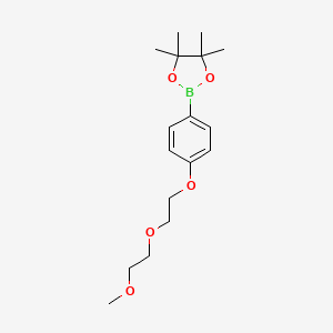 molecular formula C17H27BO5 B1382154 2-(4-(2-(2-Methoxyethoxy)ethoxy)phenyl)-4,4,5,5-tetramethyl-1,3,2-dioxaborolane CAS No. 1366602-62-1