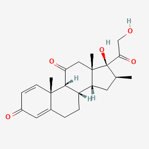 molecular formula C22H28O5 B13821545 (8S,9R,10R,13S,14R,16S,17S)-17-hydroxy-17-(2-hydroxyacetyl)-10,13,16-trimethyl-6,7,8,9,12,14,15,16-octahydrocyclopenta[a]phenanthrene-3,11-dione 