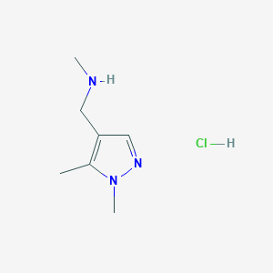 molecular formula C7H14ClN3 B1382155 [(1,5-dimethyl-1H-pyrazol-4-yl)methyl](methyl)amine hydrochloride CAS No. 1798736-34-1