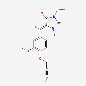 molecular formula C17H18N2O3S B13821557 (5Z)-3-ethyl-5-[3-methoxy-4-(prop-2-yn-1-yloxy)benzylidene]-1-methyl-2-thioxoimidazolidin-4-one 