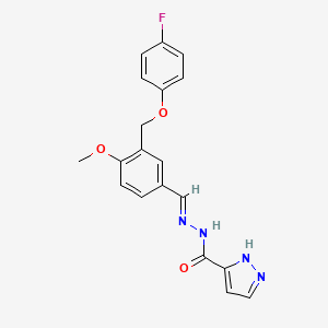 N'-{3-[(4-fluorophenoxy)methyl]-4-methoxybenzylidene}-1H-pyrazole-3-carbohydrazide