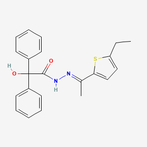 molecular formula C22H22N2O2S B13821639 N'-[(1E)-1-(5-ethylthiophen-2-yl)ethylidene]-2-hydroxy-2,2-diphenylacetohydrazide 