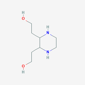 molecular formula C8H18N2O2 B13821691 2,3-Piperazinediethanol CAS No. 4835-88-5