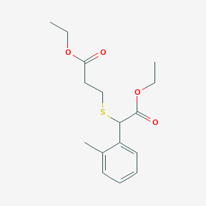 molecular formula C16H22O4S B13821699 Ethyl 3-(2-ethoxy-2-oxo-1-O-tolylethylthio)propanoate 