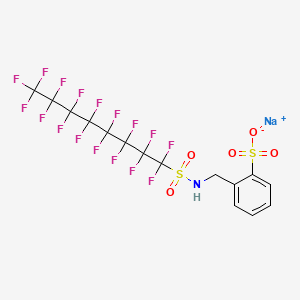 molecular formula C15H7F17NNaO5S2 B13821711 Benzenesulfonic acid, ((((heptadecafluorooctyl)sulfonyl)amino)methyl)-, monosodium salt CAS No. 51032-47-4