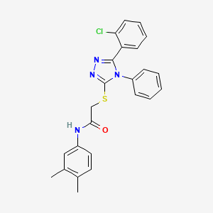 molecular formula C24H21ClN4OS B13821719 2-{[5-(2-chlorophenyl)-4-phenyl-4H-1,2,4-triazol-3-yl]sulfanyl}-N-(3,4-dimethylphenyl)acetamide 