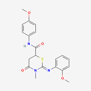 N-(4-methoxyphenyl)-2-(2-methoxyphenyl)imino-3-methyl-4-oxo-1,3-thiazinane-6-carboxamide