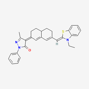 molecular formula C30H29N3OS B13821746 (4Z)-4-[7-[(Z)-(3-ethyl-1,3-benzothiazol-2-ylidene)methyl]-4,4a,5,6-tetrahydro-3H-naphthalen-2-ylidene]-5-methyl-2-phenylpyrazol-3-one 