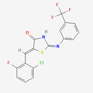 molecular formula C17H9ClF4N2OS B13821811 (5Z)-5-[(2-chloro-6-fluorophenyl)methylidene]-2-[3-(trifluoromethyl)anilino]-1,3-thiazol-4-one 