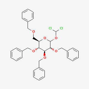 molecular formula C35H36Cl2O6 B13821817 (3R,4S,5R,6R)-2-(dichloromethoxy)-3,4,5-tris(phenylmethoxy)-6-(phenylmethoxymethyl)oxane 