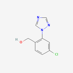 molecular formula C9H8ClN3O B1382183 [4-chloro-2-(1H-1,2,4-triazol-1-yl)phenyl]methanol CAS No. 1597924-54-3
