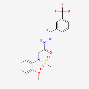 N-(2-methoxyphenyl)-N-(2-oxo-2-{(2E)-2-[3-(trifluoromethyl)benzylidene]hydrazinyl}ethyl)methanesulfonamide (non-preferred name)