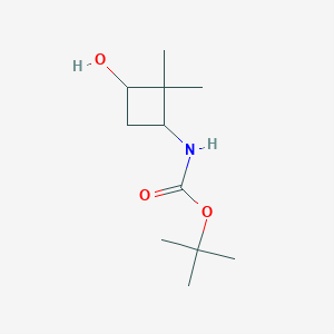 molecular formula C11H21NO3 B1382185 叔丁基N-(3-羟基-2,2-二甲基环丁基)氨基甲酸酯 CAS No. 1434141-79-3