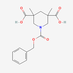 molecular formula C17H21NO6 B13821852 3,5-Dimethyl-1-phenylmethoxycarbonylpiperidine-3,5-dicarboxylic acid 