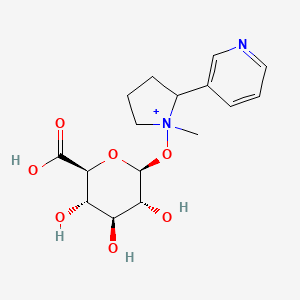 molecular formula C16H23N2O7+ B13821858 Nicotine-N-beta-glucuronide hydrate 