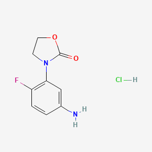 molecular formula C9H10ClFN2O2 B1382186 3-(5-Amino-2-fluorophenyl)-1,3-oxazolidin-2-one hydrochloride CAS No. 1788989-20-7