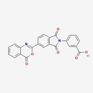 molecular formula C23H12N2O6 B13821864 3-[1,3-dioxo-5-(4-oxo-4H-3,1-benzoxazin-2-yl)-1,3-dihydro-2H-isoindol-2-yl]benzoic acid 