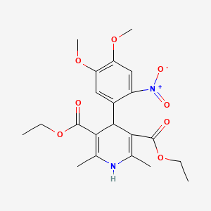 molecular formula C21H26N2O8 B13821866 Diethyl 4-(4,5-dimethoxy-2-nitrophenyl)-1,4-dihydro-2,6-dimethylpyridine-3,5-dicarboxylate CAS No. 21203-88-3