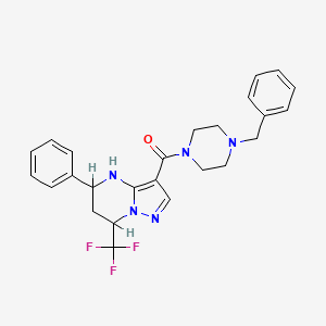 (4-Benzylpiperazin-1-yl)[5-phenyl-7-(trifluoromethyl)-4,5,6,7-tetrahydropyrazolo[1,5-a]pyrimidin-3-yl]methanone