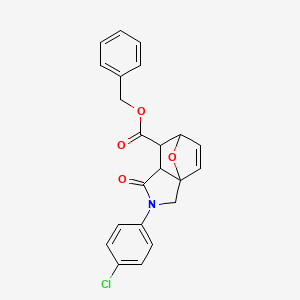 molecular formula C22H18ClNO4 B13821912 Benzyl 2-(4-chlorophenyl)-1-oxo-1,2,3,6,7,7a-hexahydro-3a,6-epoxyisoindole-7-carboxylate 